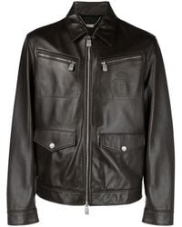 Billionaire - Leather Bomber Jacket - Lyst