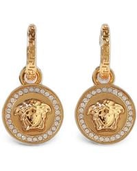 Versace - La Medusa Greca Crystal-Embellished Earrings - Lyst