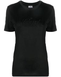 DIESEL - Camiseta ajustada con logo bordado - Lyst
