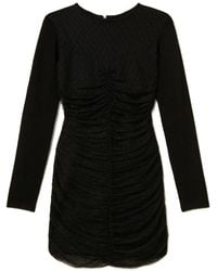Twinset - Gebreide Jurk Met Tulen Vlakken - Lyst