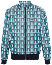 Lacoste - Sweatshirtjacke mit geometrischem Muster - Lyst