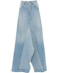 Victoria Beckham - Panelled Denim Maxi Skirt - Lyst