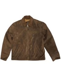 HTC - Zip-Up Suede Jacket - Lyst