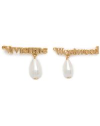 Vivienne Westwood - Amelia Logo-Lettering Earrings - Lyst