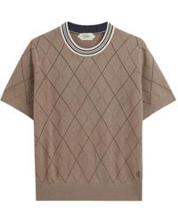 Pringle of Scotland - Argyle-Textured T-Shirt - Lyst