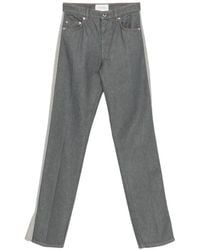 Sportmax - Jean À Bandes Contrastantes Et Ourlets Fendus - Lyst