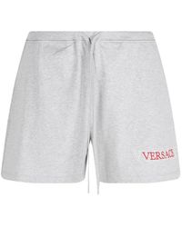 Versace - Pantalones Cortos De Chándal Con Logo - Lyst
