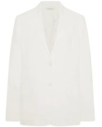 Another Tomorrow - Single-Breasted Linen Blazer - Lyst