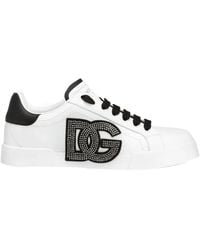Dolce & Gabbana - Portofino Light Strobel Leather Low-Top Sneakers - Lyst