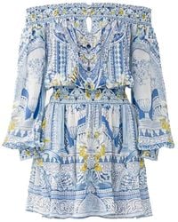 CAMILLA - De Nada Granada Off-Shoulder Ruffled Mini Dress - Lyst