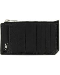 Saint Laurent - Zip-Up Card Holder - Lyst