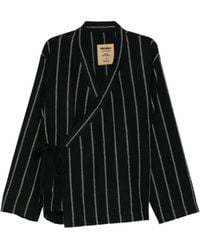 Uma Wang - Vertical-Stripe Wrap Blazer - Lyst