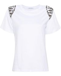 Alberta Ferretti - Gem-embellished T-shirt - Lyst
