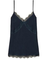Twinset - Crêpe De Chine Top With Lace - Lyst