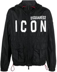 DSquared² - Icon Logo Print Windbreaker Jacket - Lyst