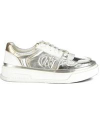 CafeNoir - Metallic Leather Sneakers - Lyst