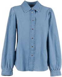 7 For All Mankind - Puff-Sleeve Button-Up Shirt - Lyst