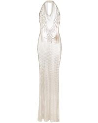 Genny - Abito Da Sera Con Strass Semi Trasparente - Lyst