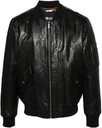Just Cavalli - Leather Bomber Jacket - Lyst