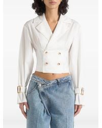 Manière De Voir - Cropped Double-Breasted Open-Back Tie Shirt - Lyst