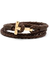 Tom Ford - Braided-band Leather Bracelet - Lyst