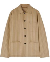 RETORI - Striped-Pattern Reversible Shirt Jacket - Lyst