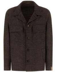 Gabriele Pasini - Houndstooth Wool-Blend Shirt Jacket - Lyst
