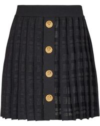 Balmain - Plaid-Check Pleated Skirt - Lyst