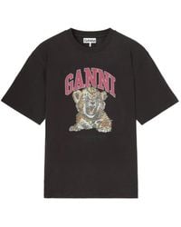 Ganni - Cotton T-Shirt - Lyst