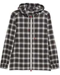 Kiton - Check-Pattern Hoodie - Lyst