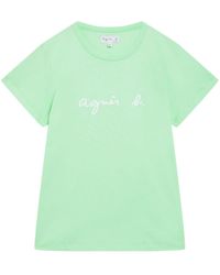 agnès b. - Logo-print Cotton T-shirt - Lyst