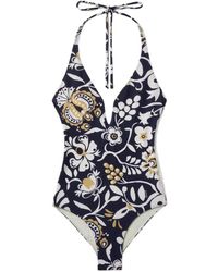 La DoubleJ - Neckholder-Badeanzug Mit Blumen-Print - Lyst