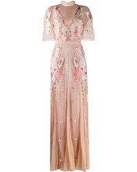 Temperley London Vestido Firebird con bordado floral - Rosa