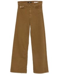 Lois - Logo-Patch Wide-Leg Jeans - Lyst