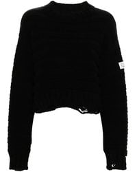 MM6 by Maison Margiela - Distressed Chunky-Knit Jumper - Lyst