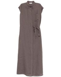 Panicale - Belted Sleeveless Midi Dress - Lyst