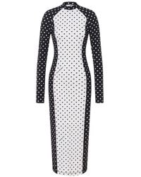 Love Moschino - Printed Technical Jersey Dress - Lyst