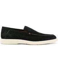 Santoni - Contrast-Stitching Suede Loafers - Lyst