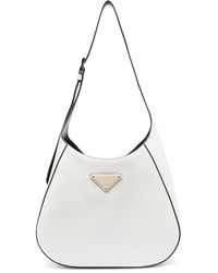 Prada - Triangle-Logo Leather Shoulder Bag - Lyst