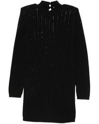 Twinset - Sequin-Embellished Ribbed-Knit Mini Dress - Lyst