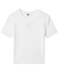 B+ AB - Ribbed-Knit Short-Sleeve T-Shirt - Lyst