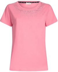 Liu Jo - Embellished-Details Cotton T-Shirt - Lyst