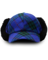 Burberry - Casquette En Laine À Carreaux - Lyst