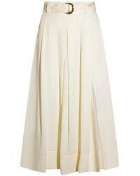 Twinset - Buckle-Belt Pleated Midi Skirt - Lyst