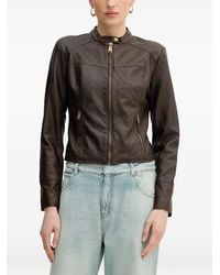 Guess - Monogram-Embossed Band-Collar Jacket - Lyst