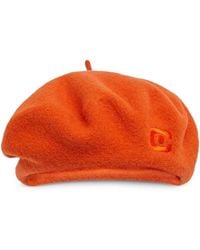CAREL PARIS - Bonnet Beret À Logo Brodé En Mérinos - Lyst