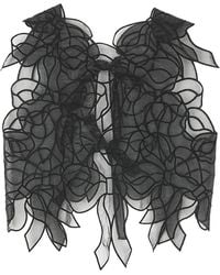 Cecilie Bahnsen - Abaya Bow-Embroidered Sheer Blouse - Lyst