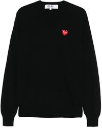 COMME DES GARÇONS PLAY - Emblem Rhinestone-heart Sweater - Lyst