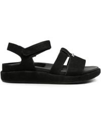 SERGIO MORETTI FIRENZE - Touch-Strap Logo-Plaque Sandals - Lyst