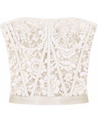 Dolce & Gabbana - Laminated Lace Bustier Top - Lyst